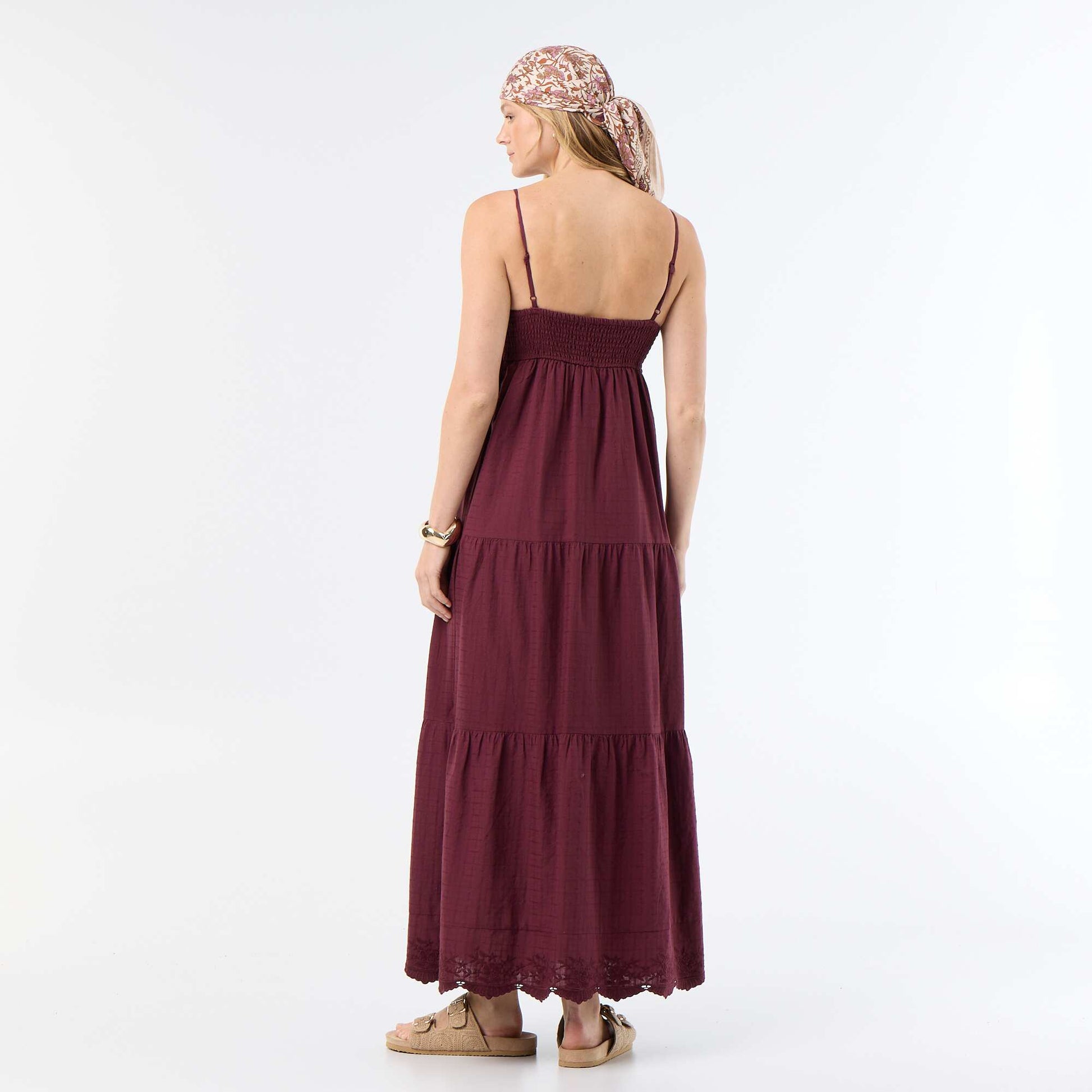 Tiered long dress RED