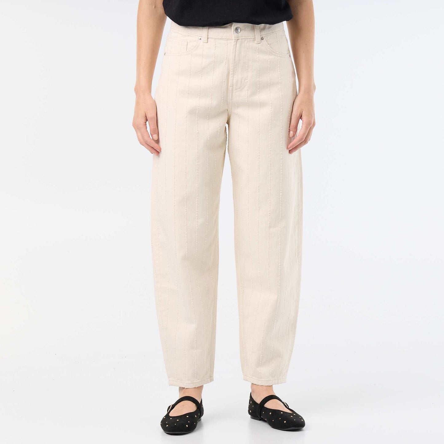 High-waisted balloon-leg trousers WHITE