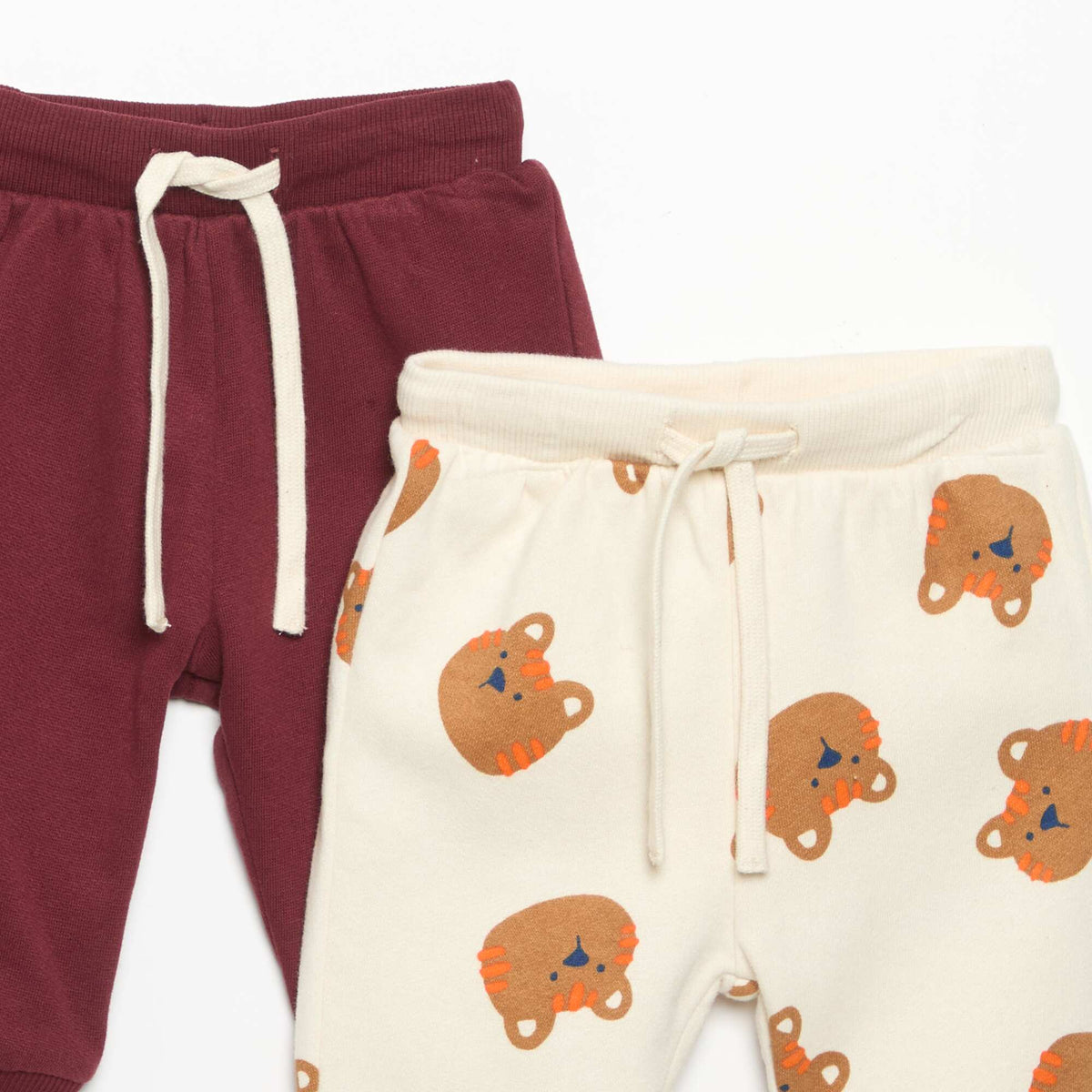 Set of 2 Fleece Trousers BURGUNDY