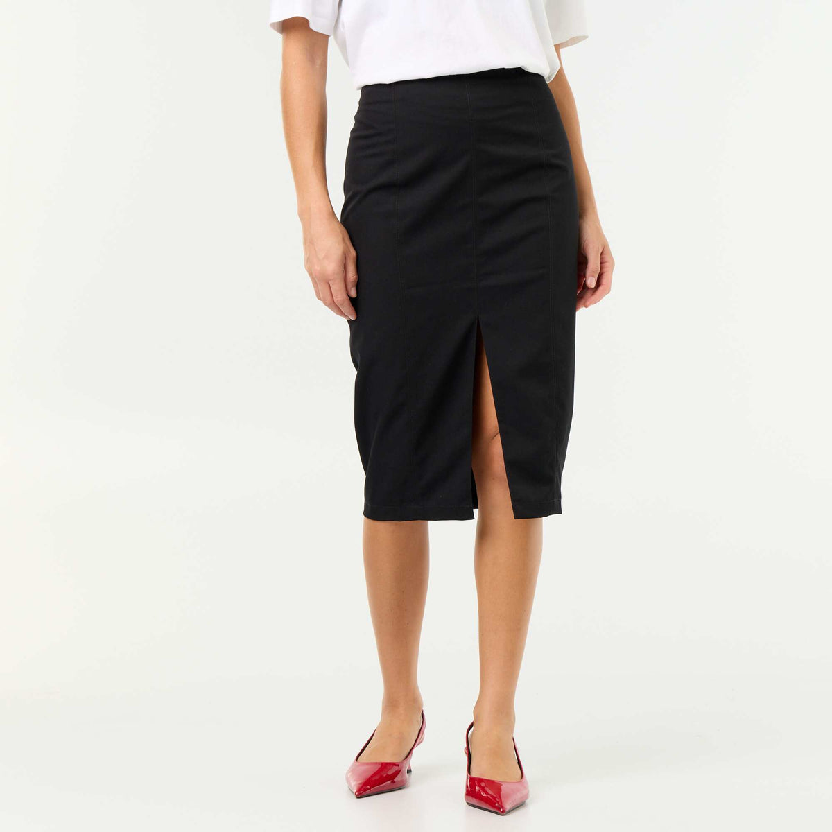 Bodycon midi skirt BLACK