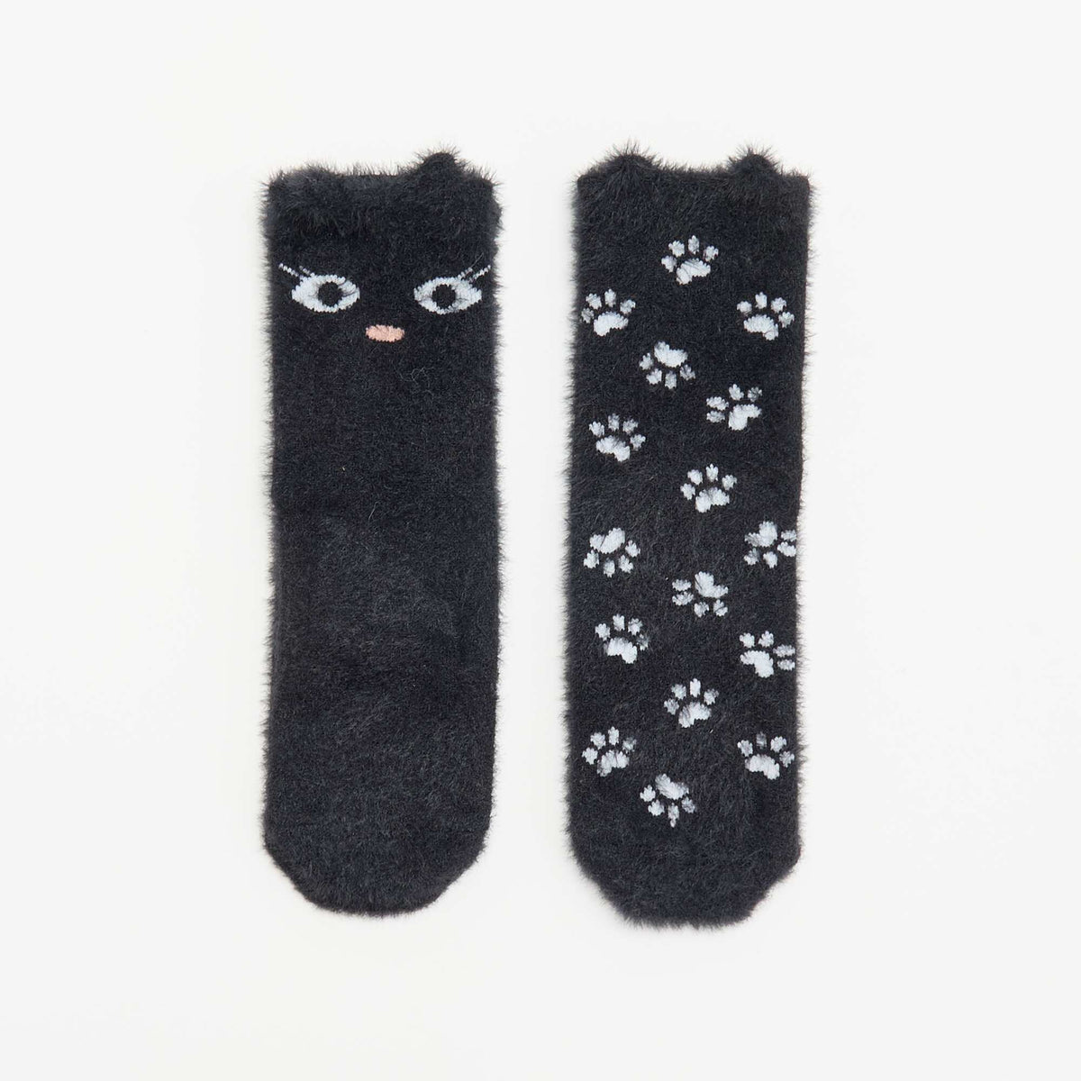 Pack of 2 pairs of novelty ankle socks BLACK
