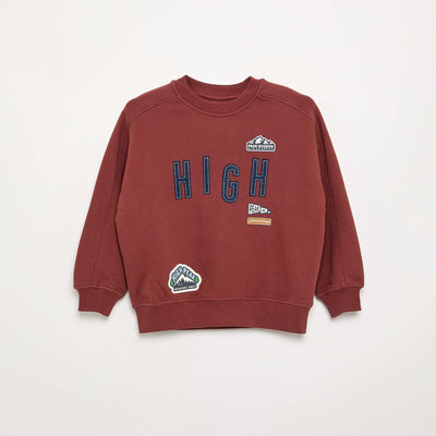 Printed Oversized Sweatshirt RED