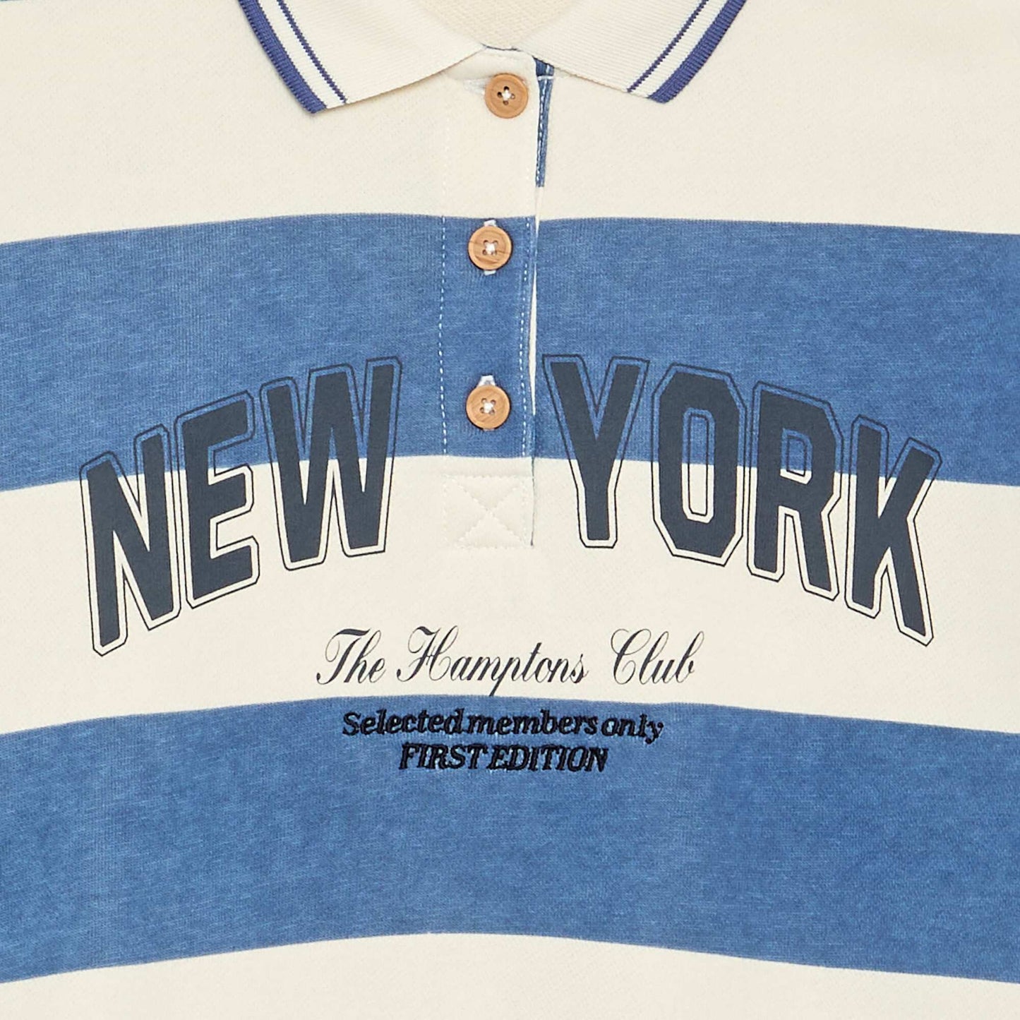 Long-sleeved rugby style polo shirt BLUE
