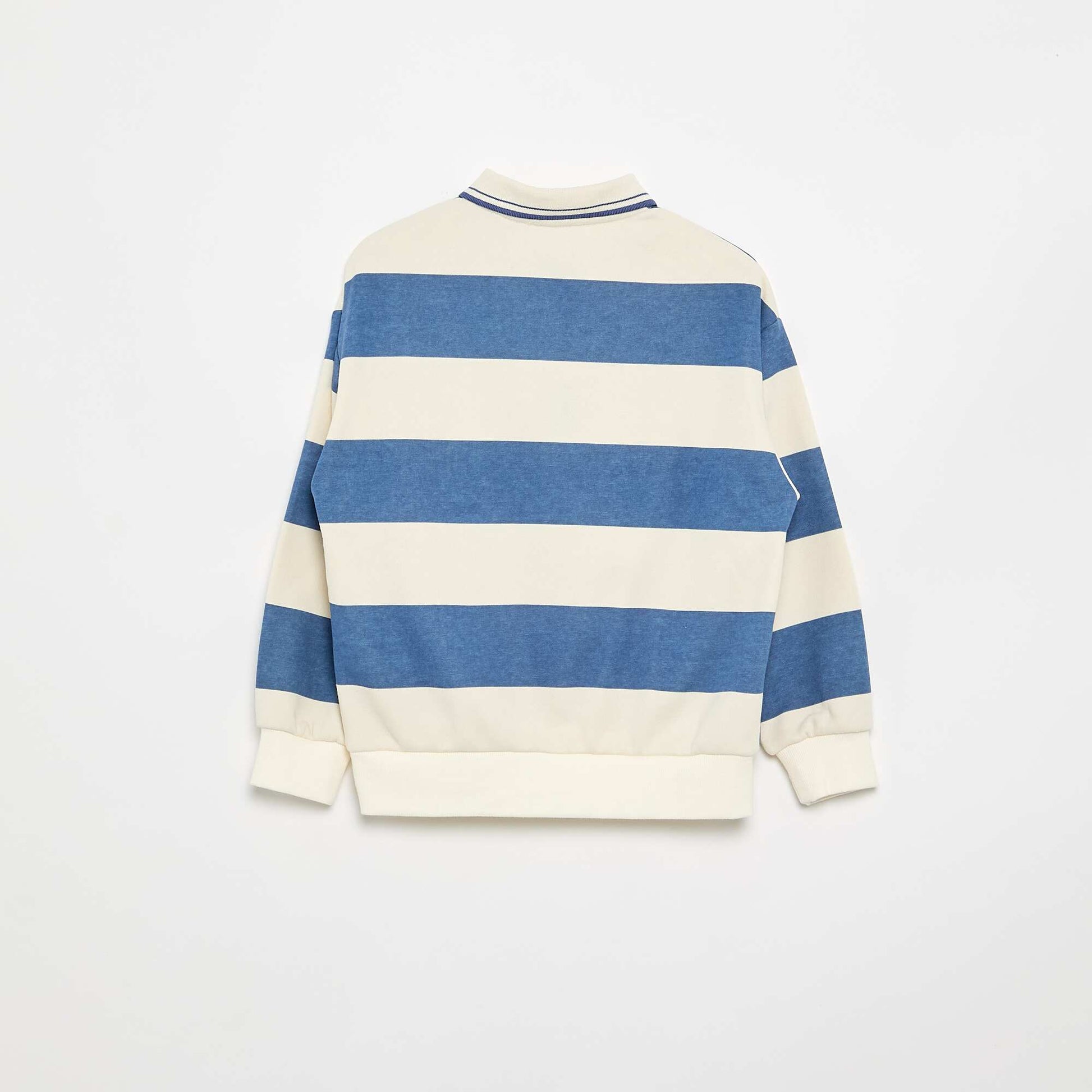 Long-sleeved rugby style polo shirt BLUE