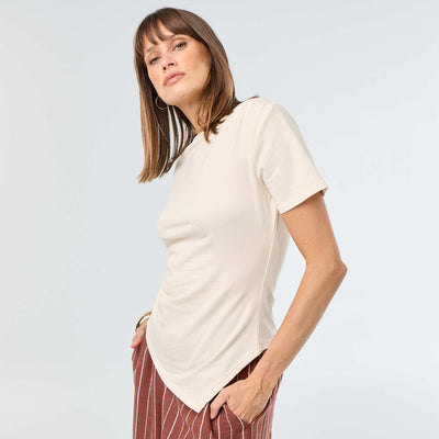 Asymmetric Short-Sleeved T-Shirt WHITE