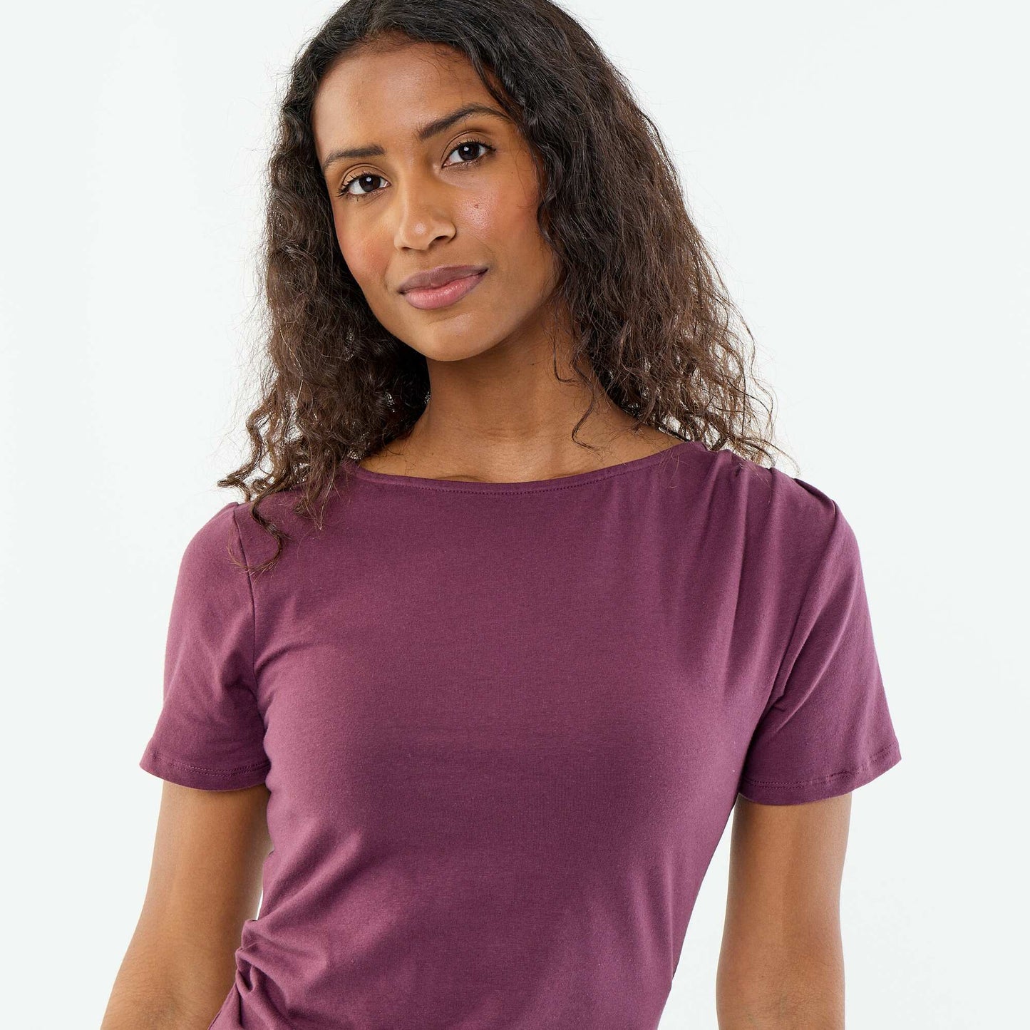 Asymmetric Short-Sleeved T-Shirt PURPLE