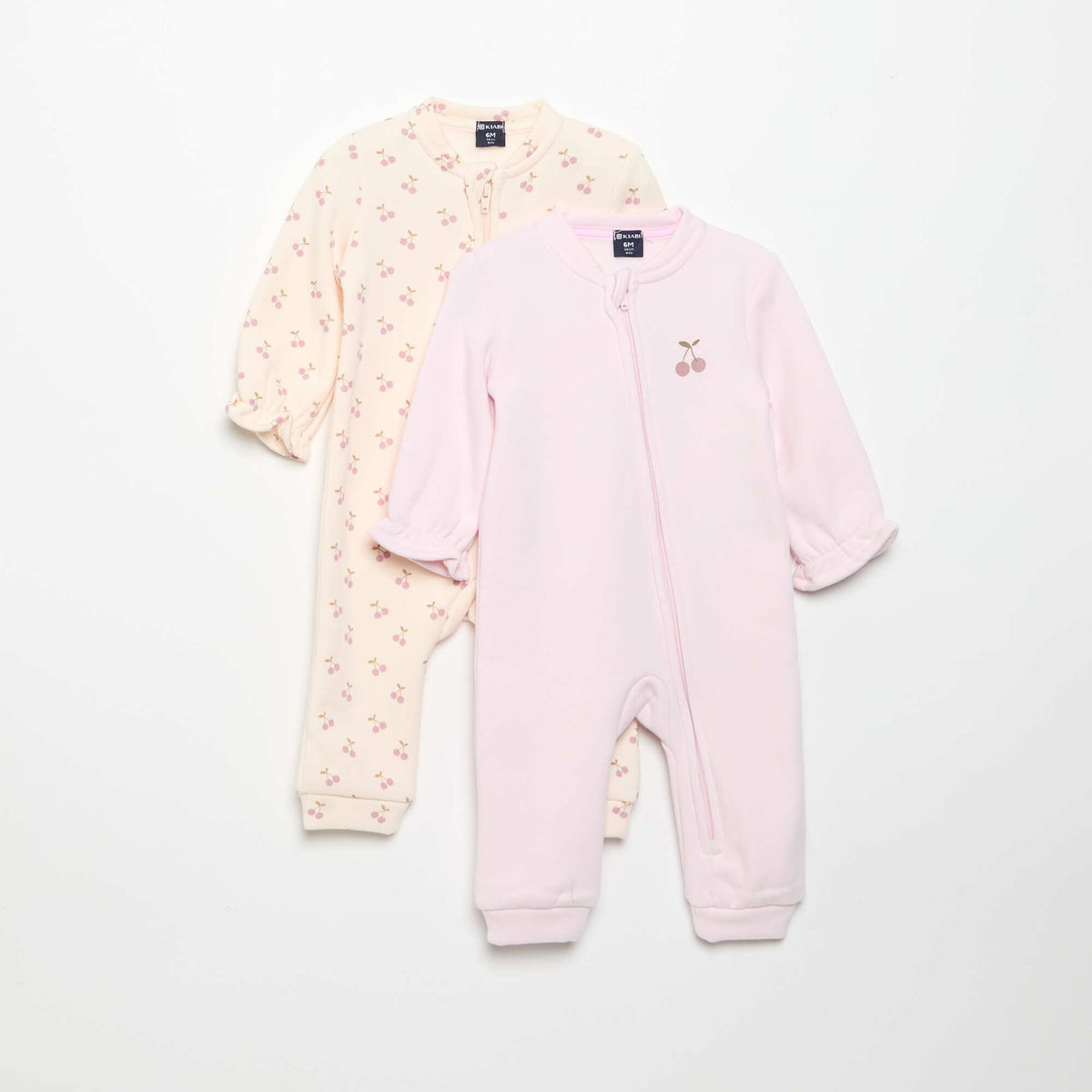 2-Pack Fleece Sleepsuits PINK