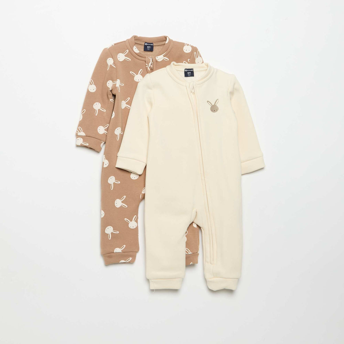 2-Pack Fleece Sleepsuits BROWN