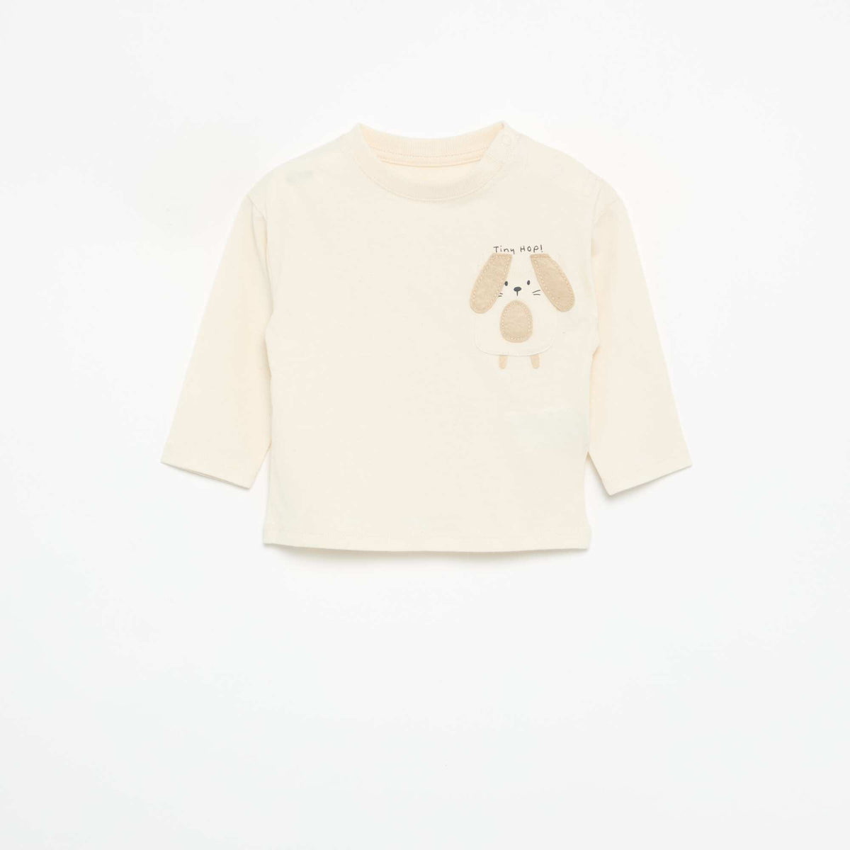 Long-sleeved T-shirt with fun pocket WHITE