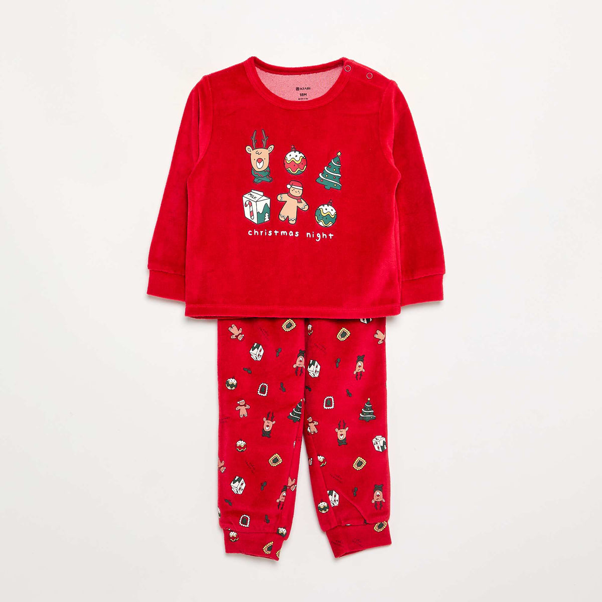 2-piece Pajama Set - Sweatshirt + Pants RED