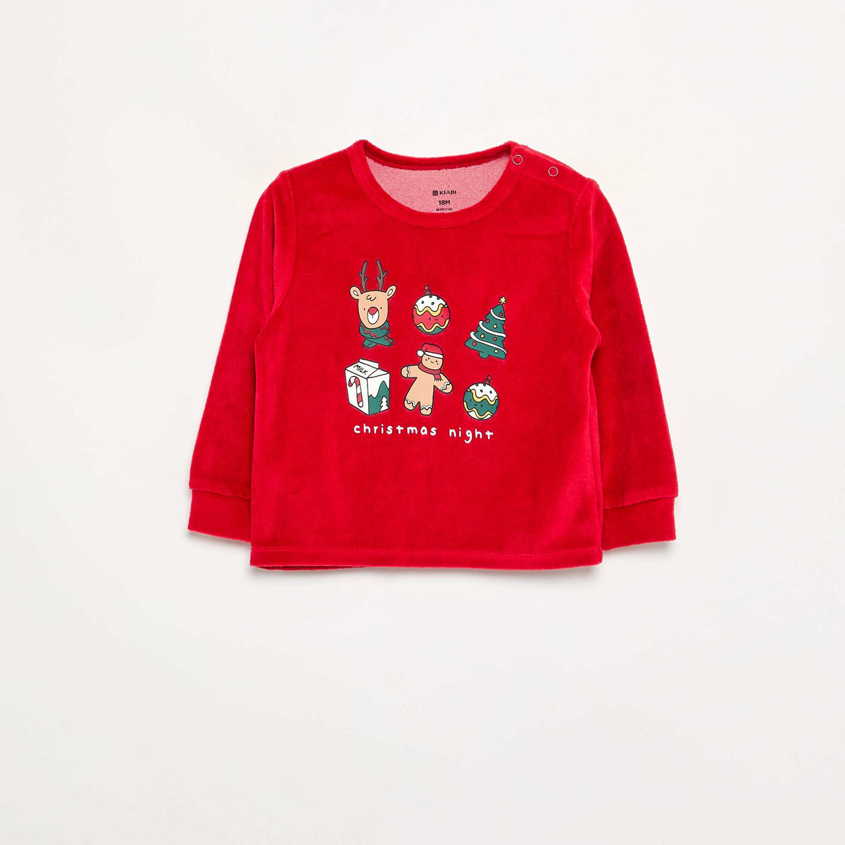 2-piece Pajama Set - Sweatshirt + Pants RED