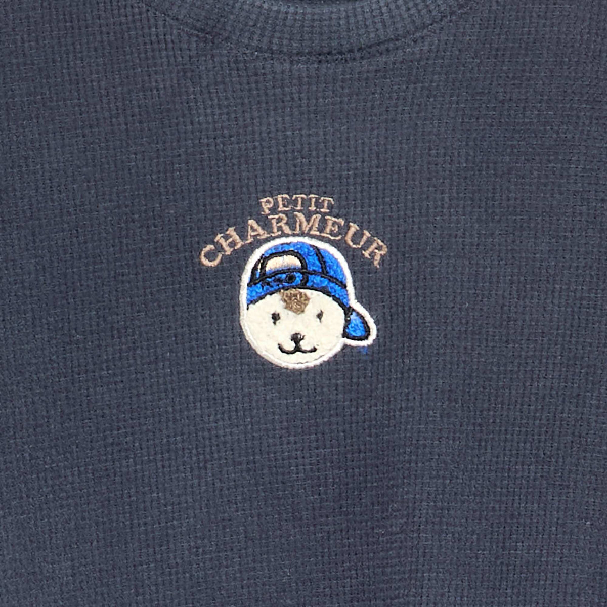 2-piece Waffle Knit Pyjamas - Sweatshirt + Trousers BLUE