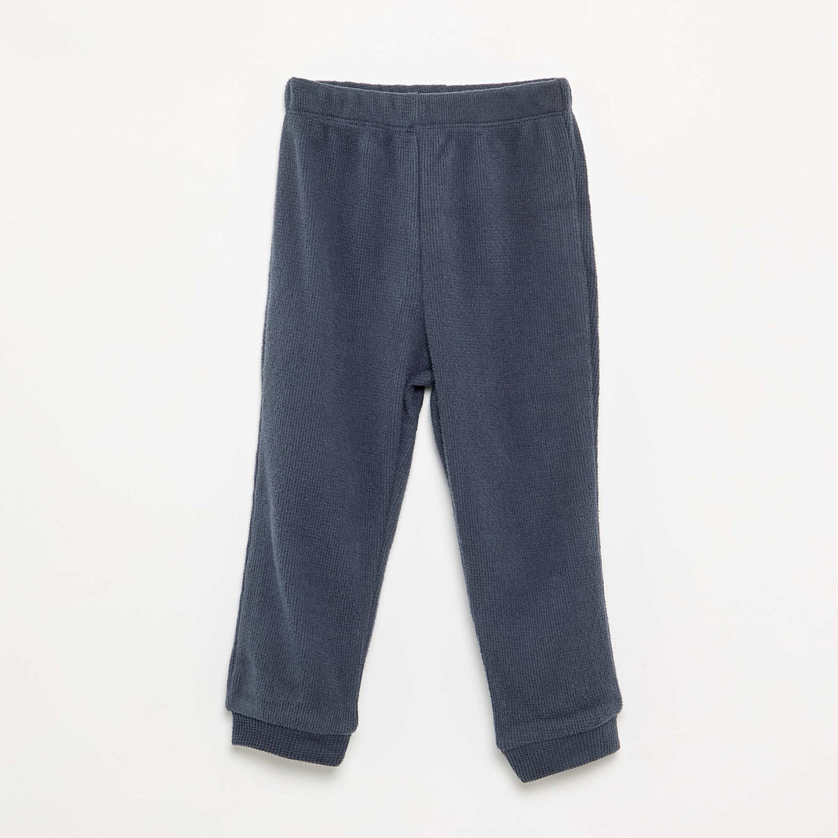 2-piece Waffle Knit Pyjamas - Sweatshirt + Trousers BLUE