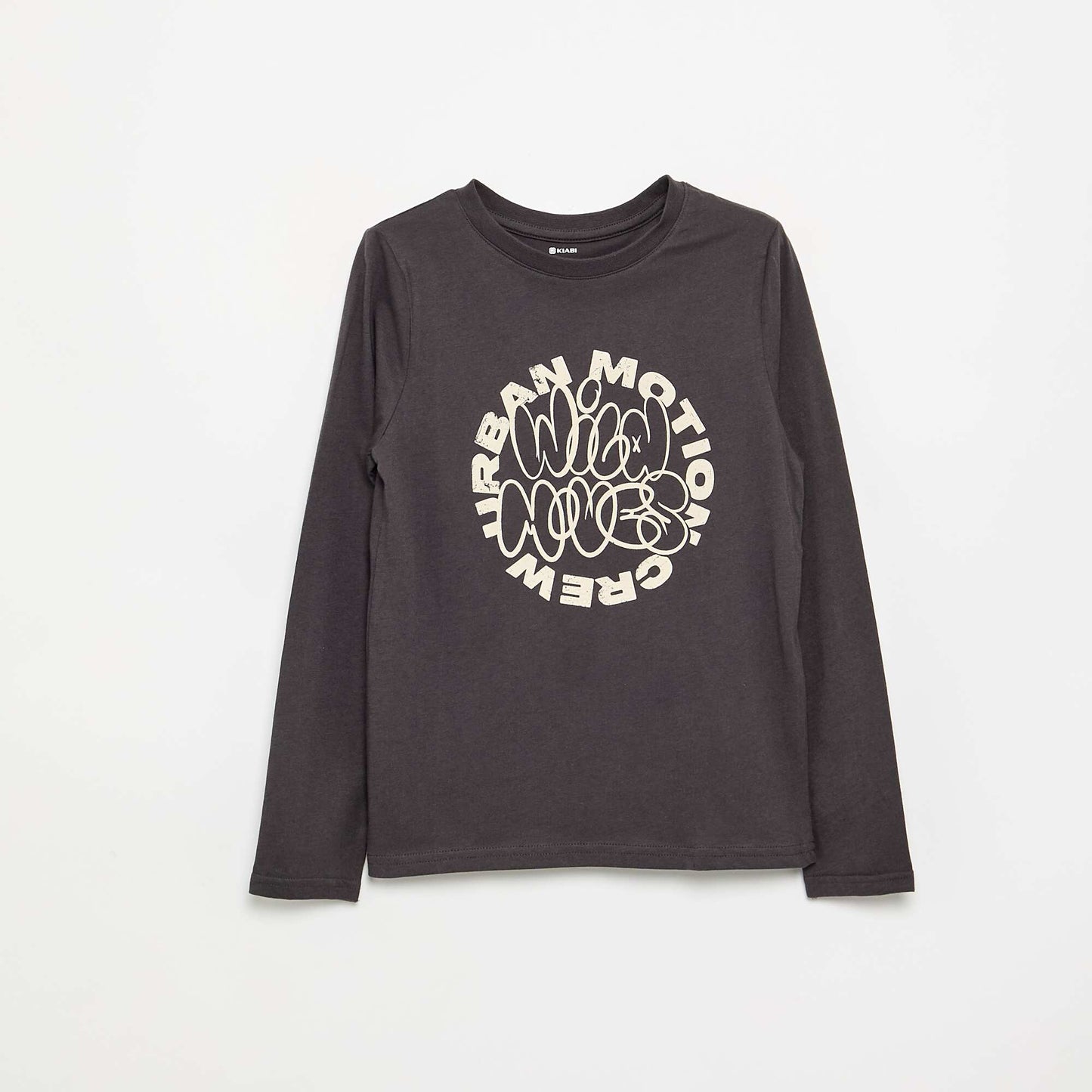 Long-sleeved printed T-shirt GREY