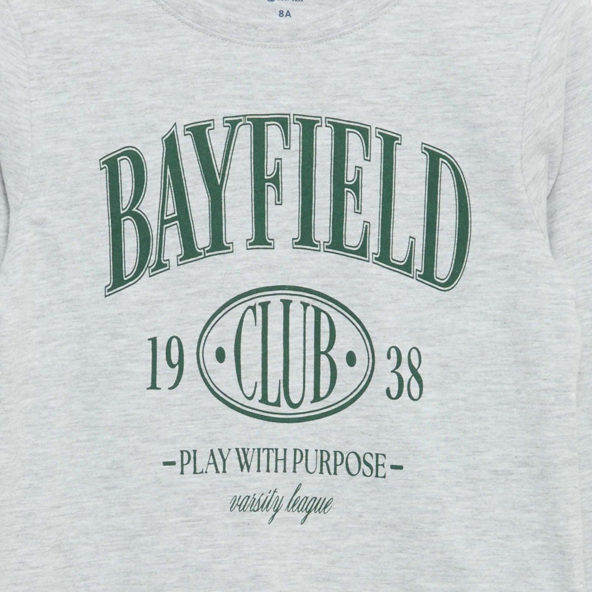 Printed long-sleeved T-shirt GREY