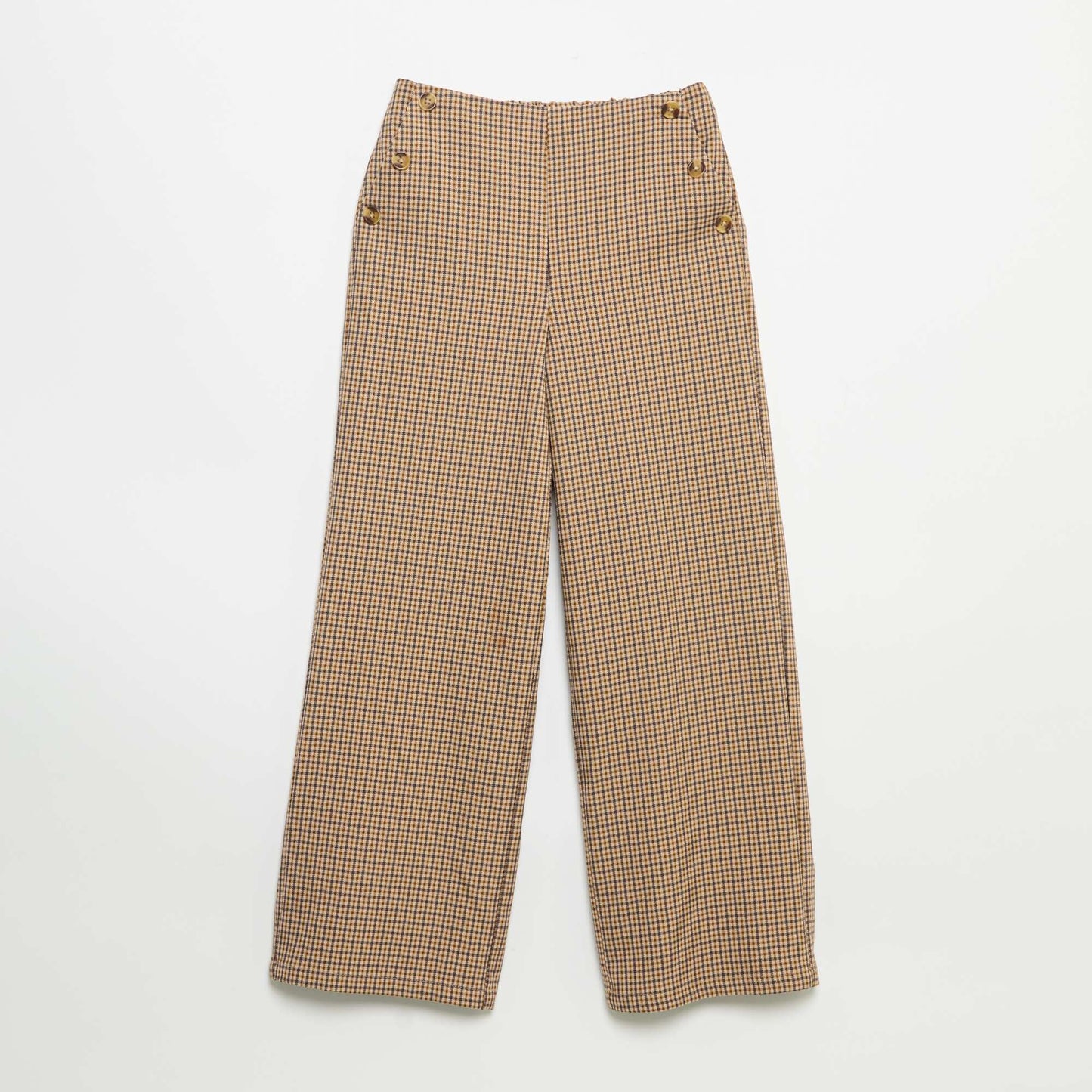 Plaid wide-leg trousers BROWN