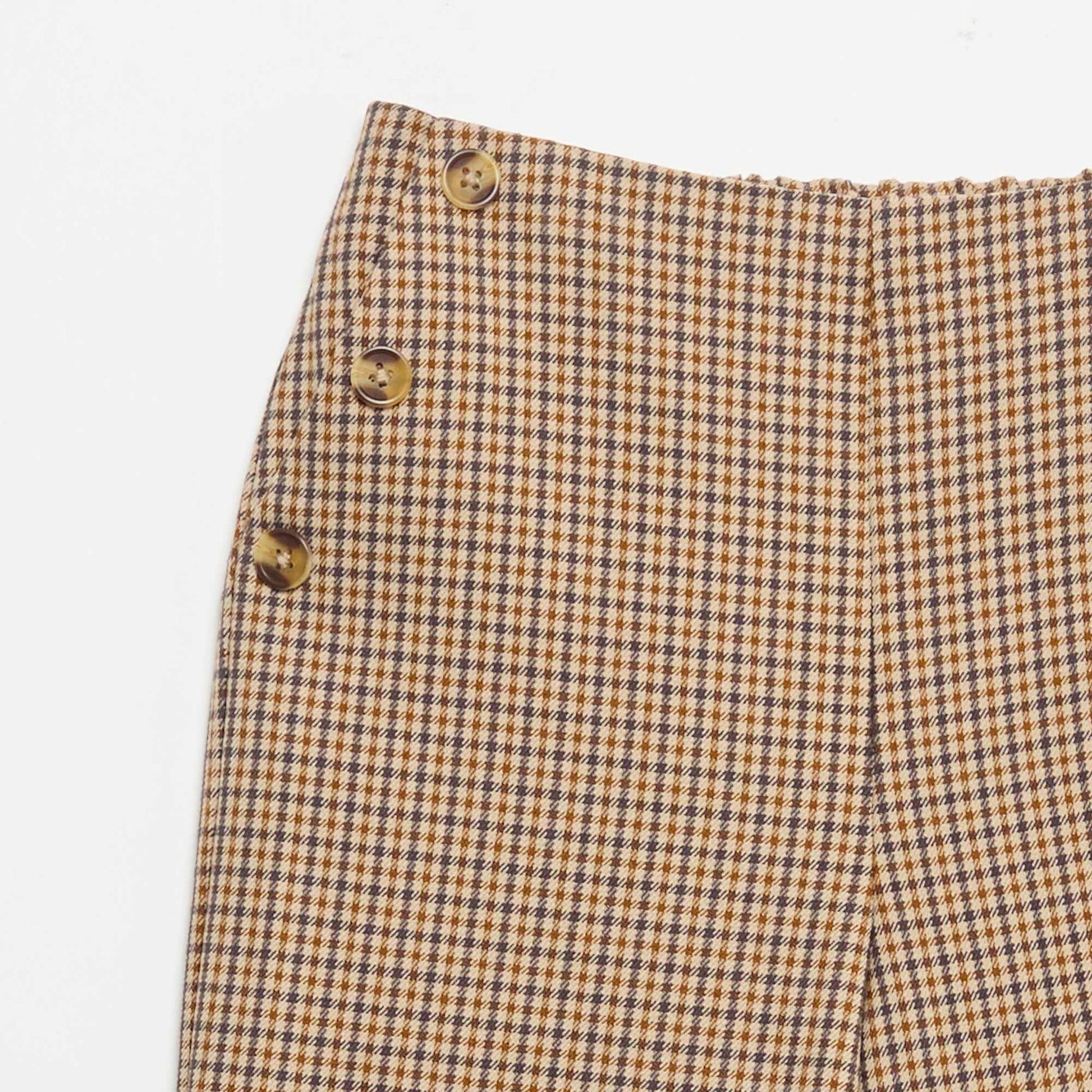 Plaid wide-leg trousers BROWN