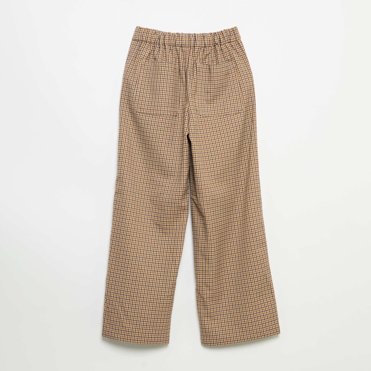 Plaid wide-leg trousers BROWN