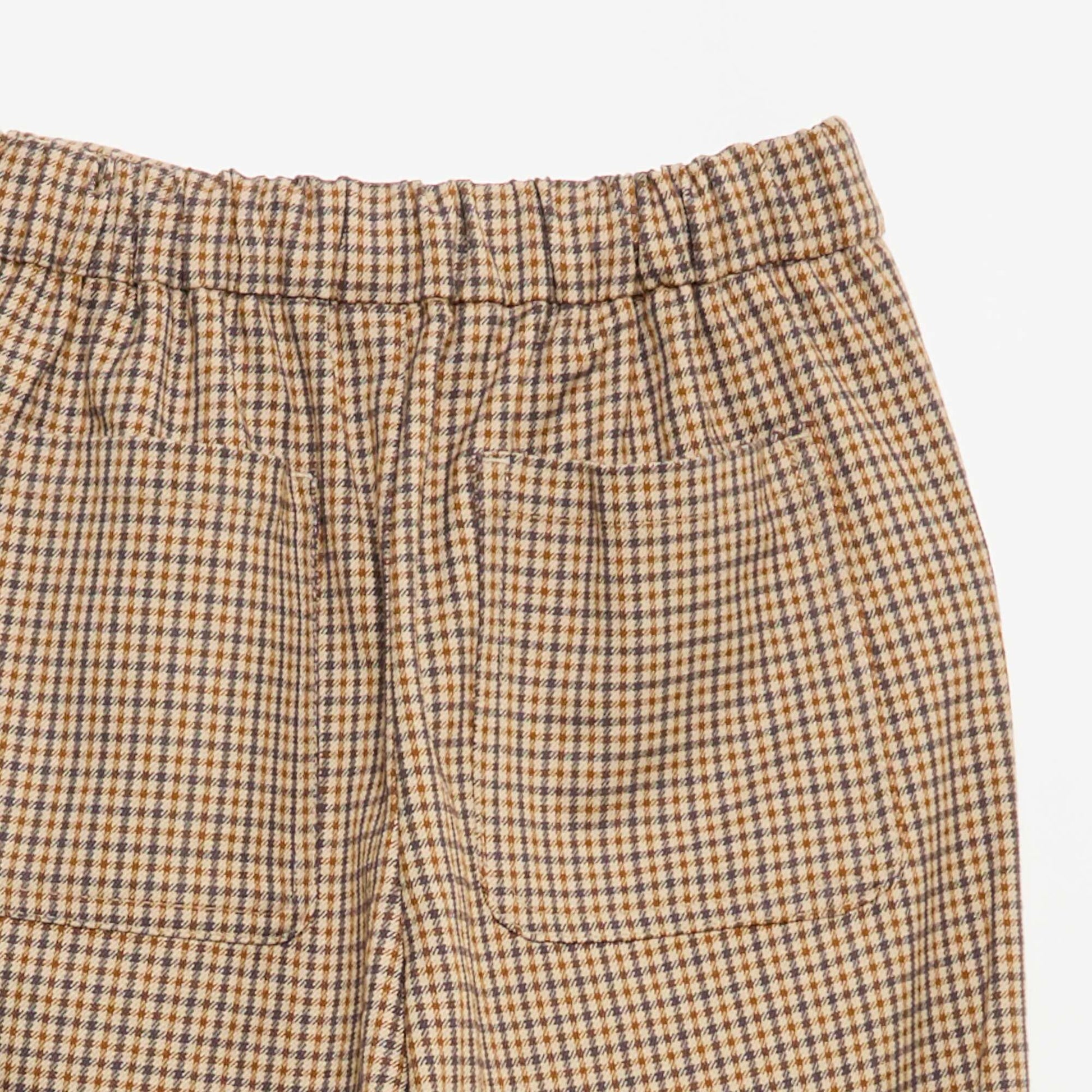 Plaid wide-leg trousers BROWN