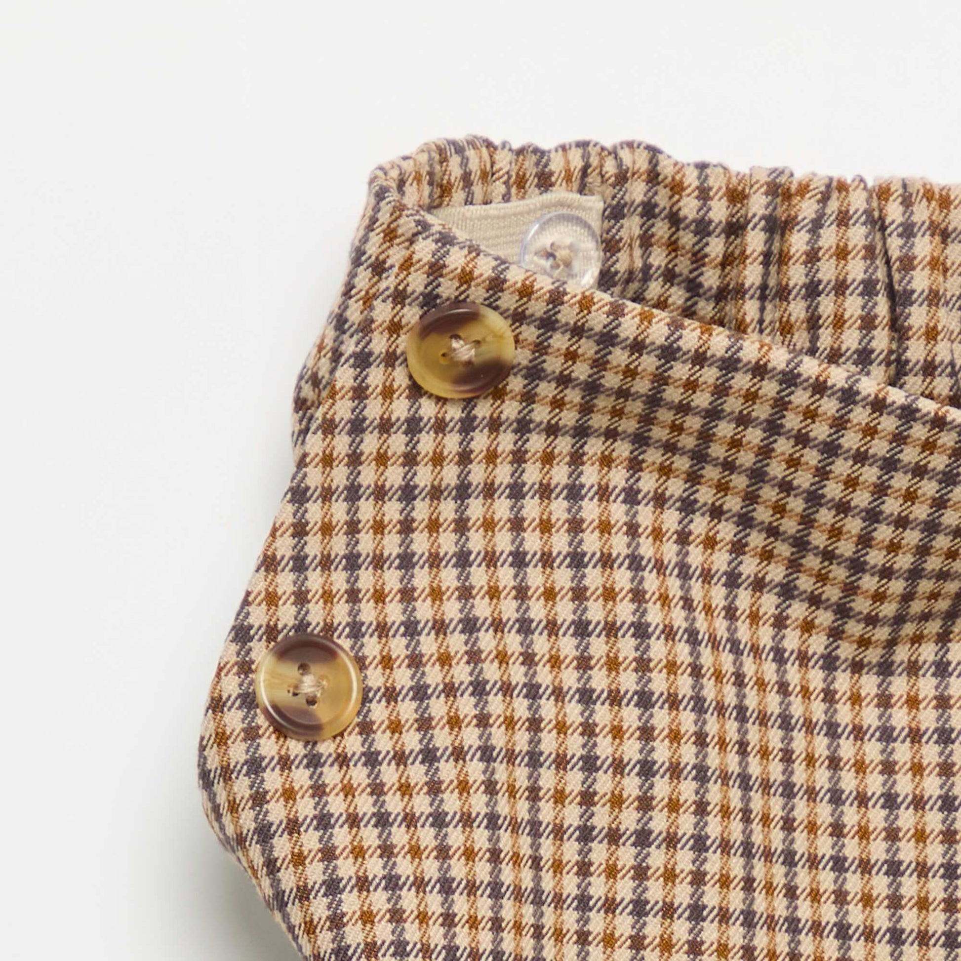 Plaid wide-leg trousers BROWN