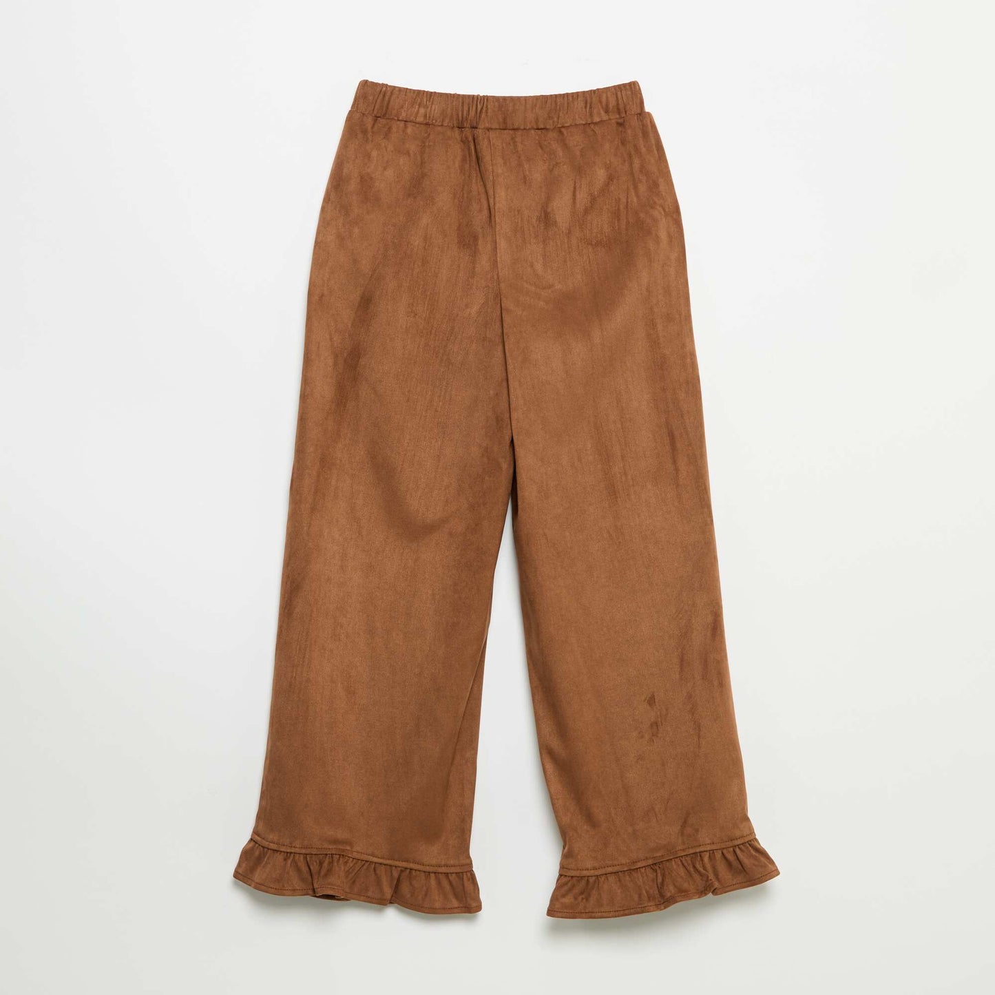 Wide-leg velvet trousers BROWN