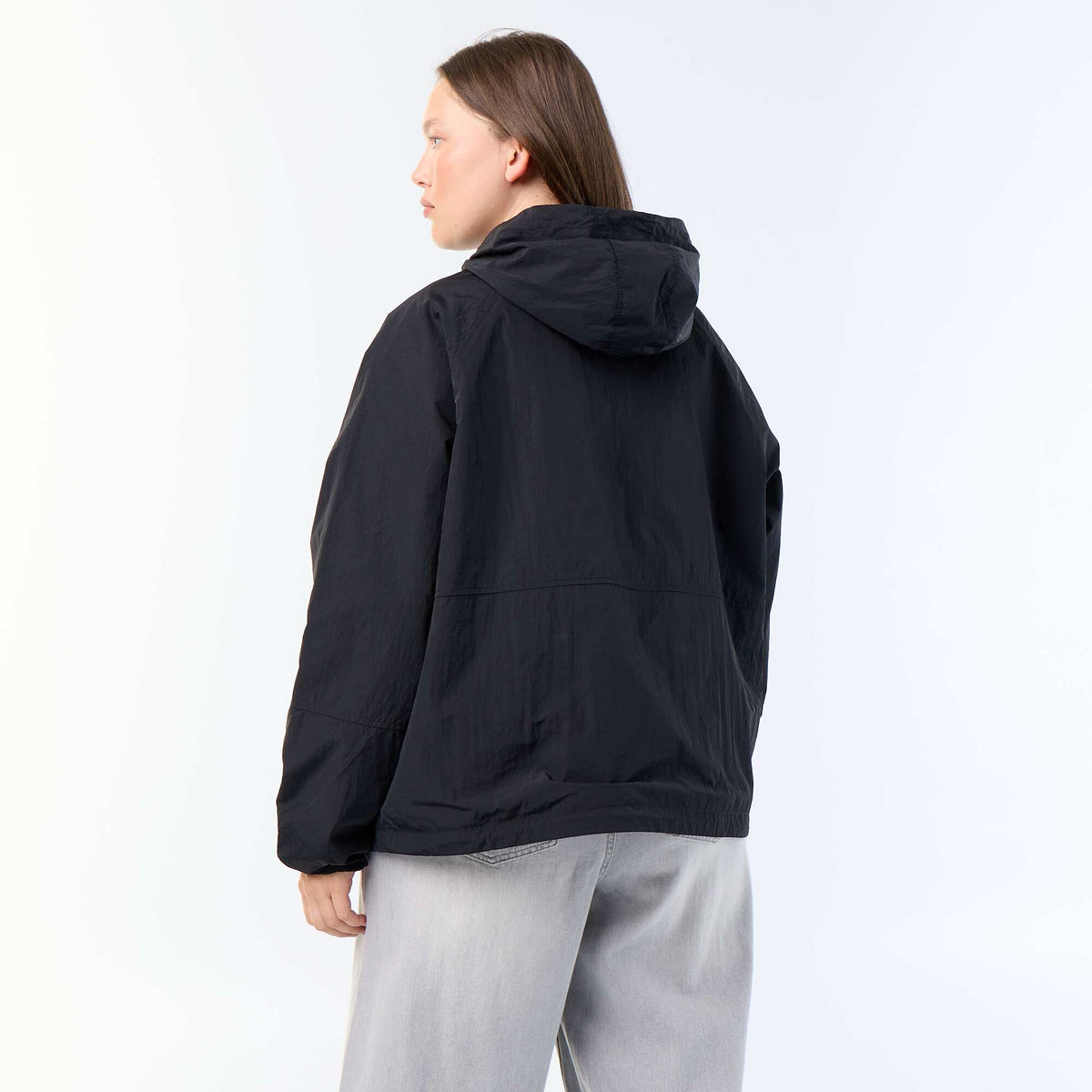 Windbreaker with Gold-Tone Details BLACK