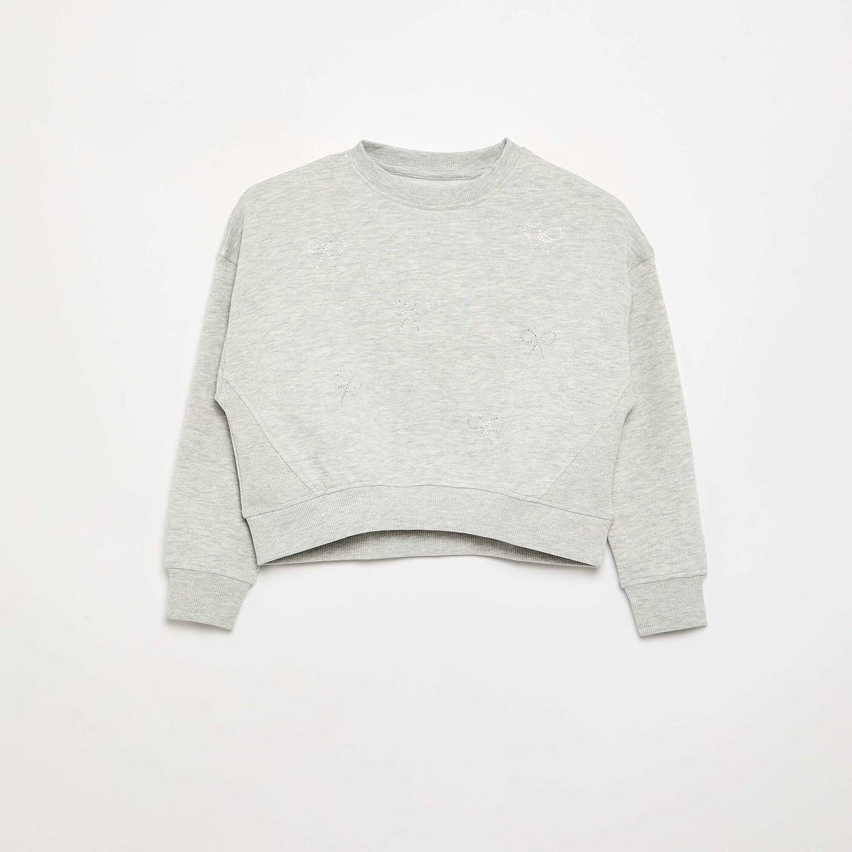 Sweatshirt with rhinestone stars GREY