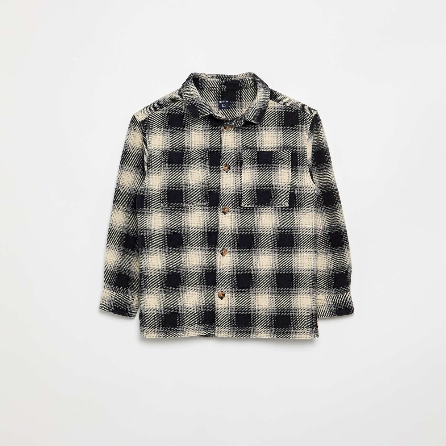 Flannel Plaid Hooded Shirt WHITE