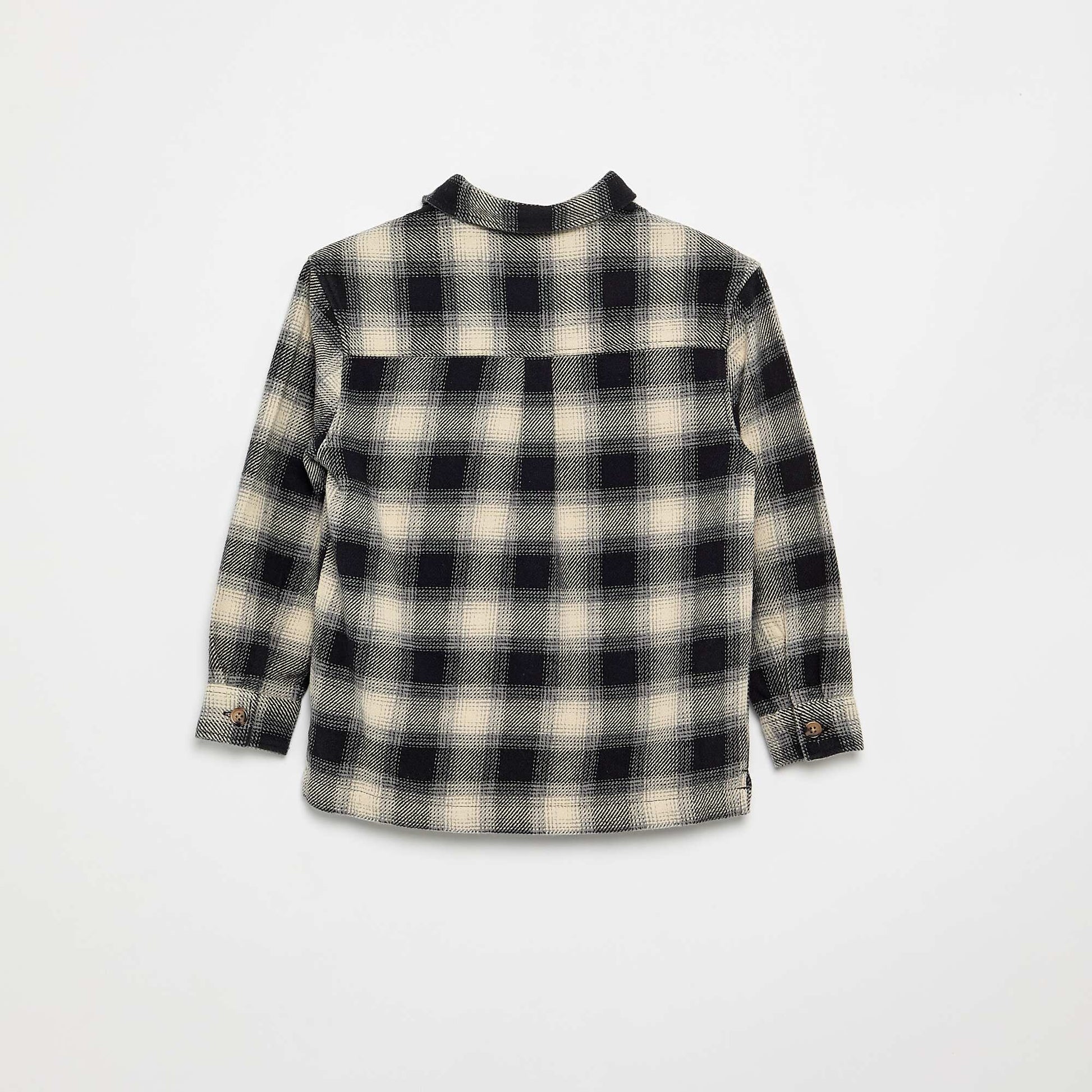 Flannel Plaid Hooded Shirt WHITE