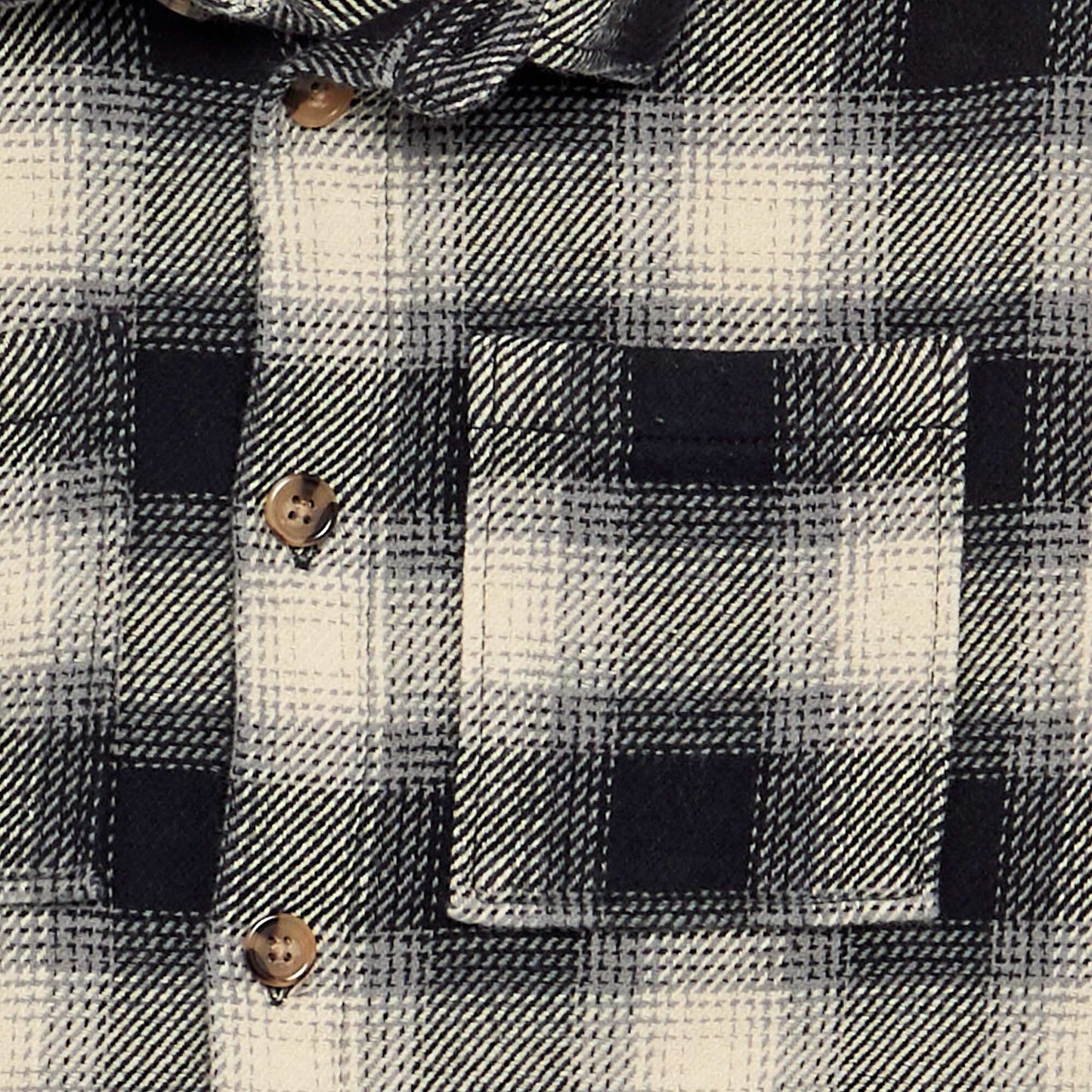Flannel Plaid Hooded Shirt WHITE