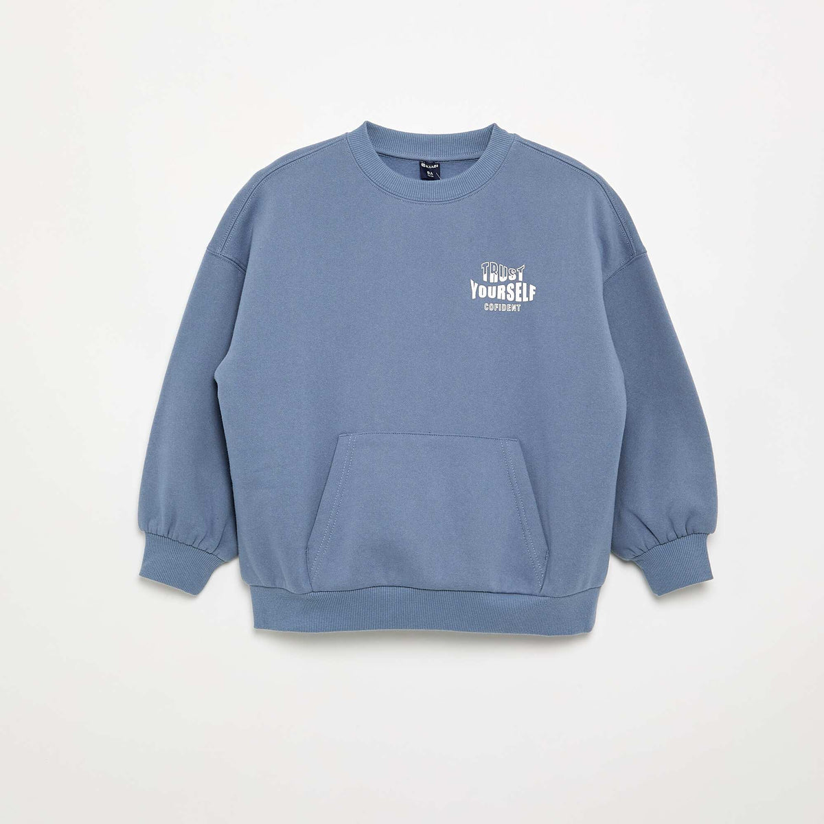 Printed long-sleeved sweatshirt BLUE