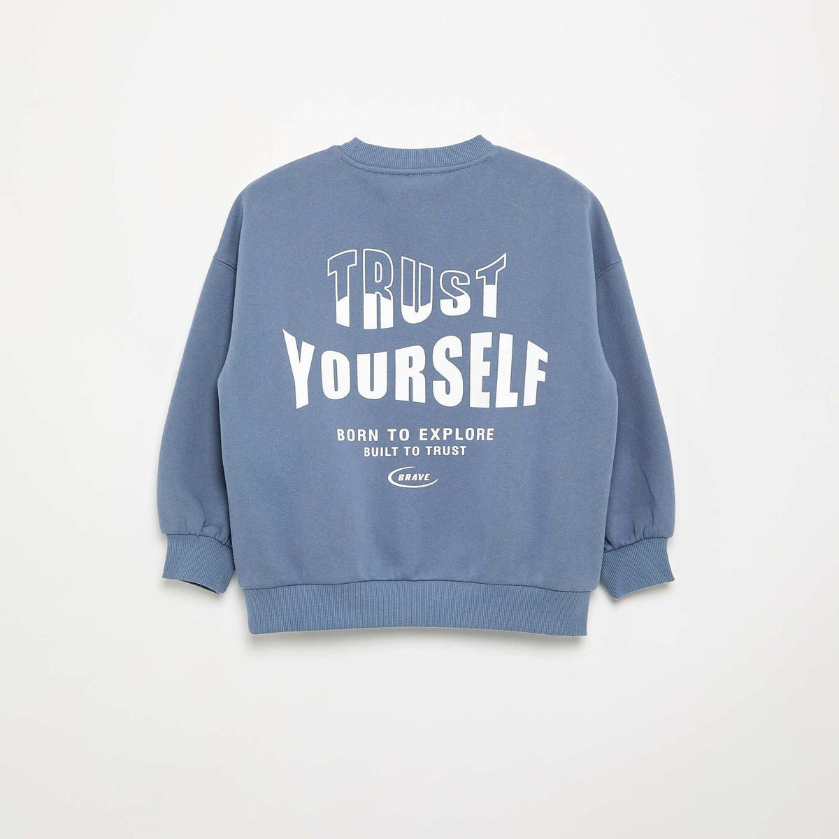 Printed long-sleeved sweatshirt BLUE