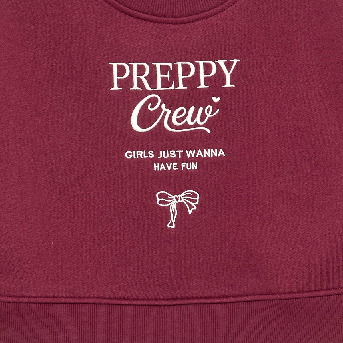 Sweatshirt with Built-in Shirt Hem and Chest Embroidery PURPLE