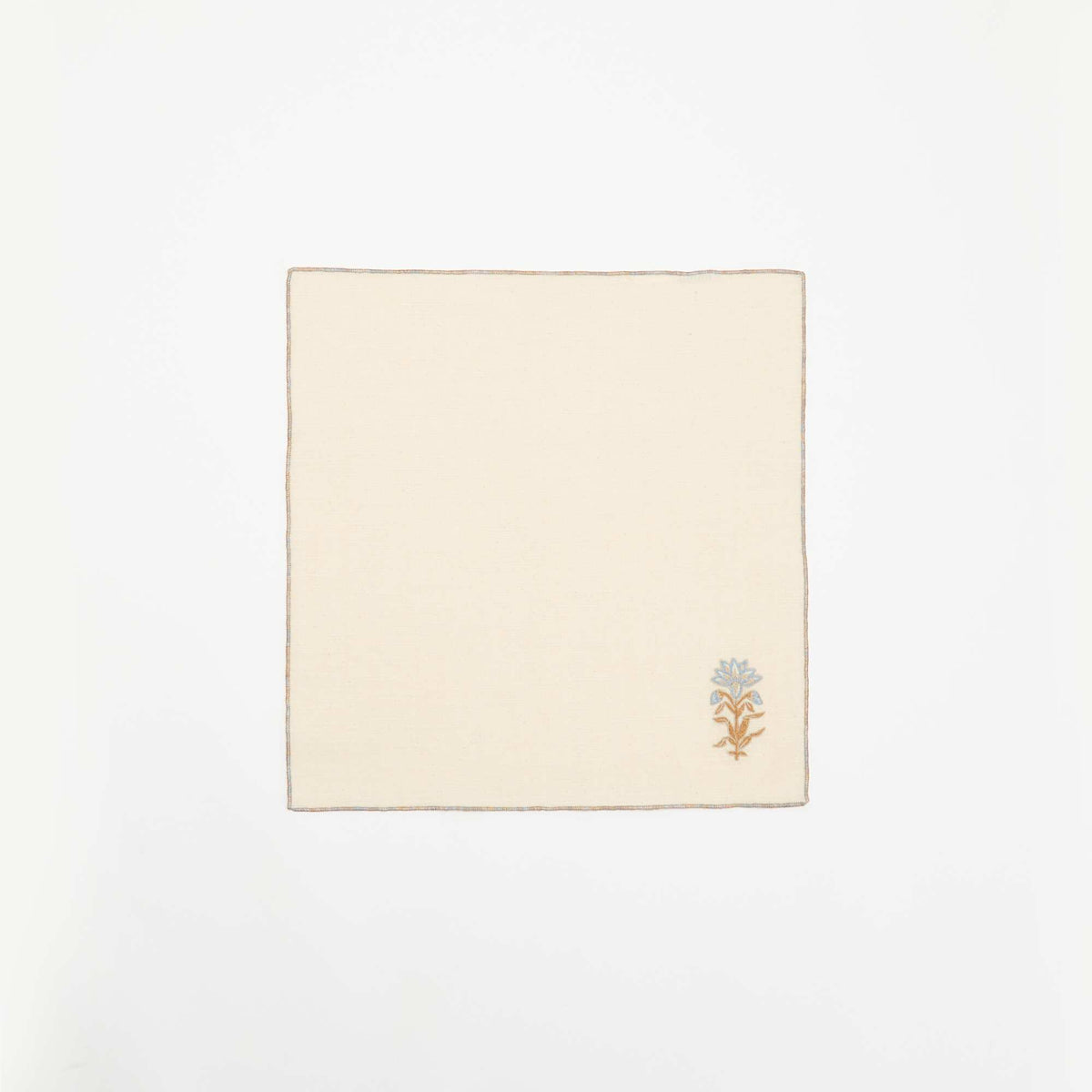 Set of 2 embroidered table napkins BEIGE