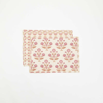 Set of 2 Printed Placemats PINK