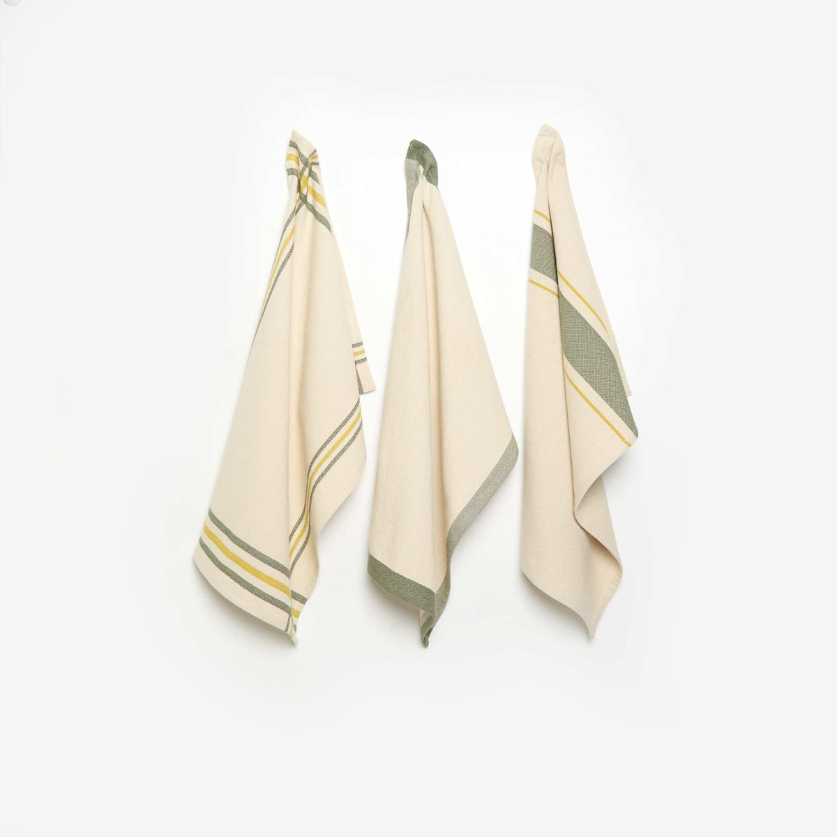Set of 3 Tea Towels GREEN