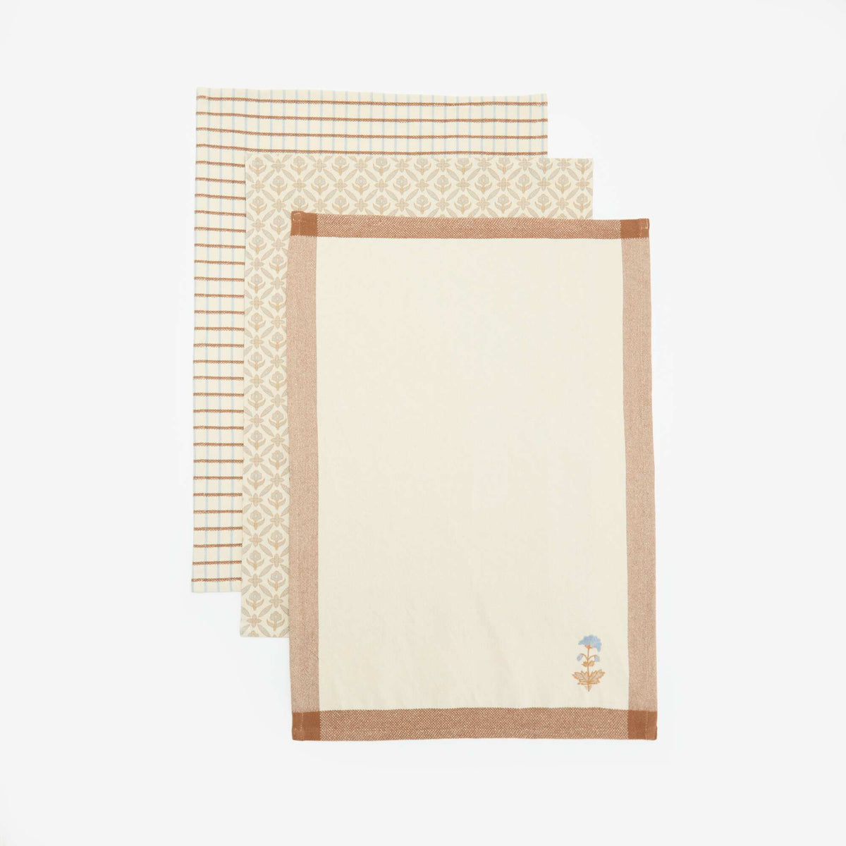 Set of 3 Tea Towels BLUE