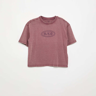 Printed Short-Sleeved T-shirt PURPLE