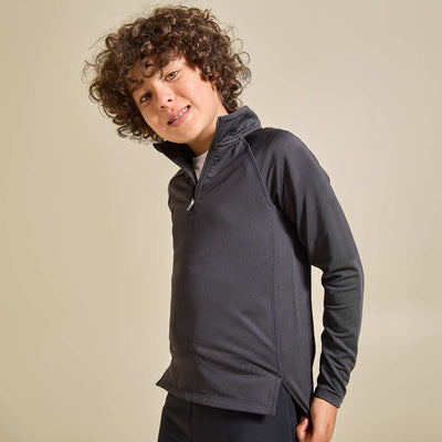 Zip-neck sports jacket BLACK