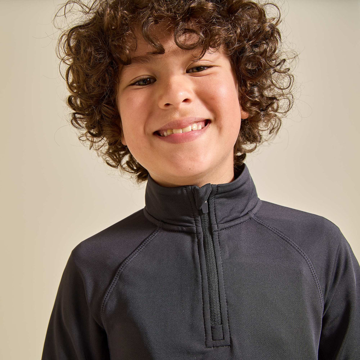 Zip-neck sports jacket BLACK