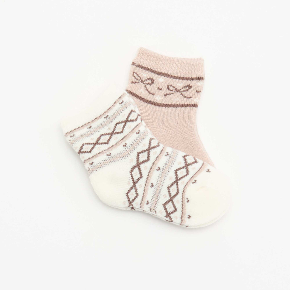 Pack of 2 pairs of lined socks WHITE
