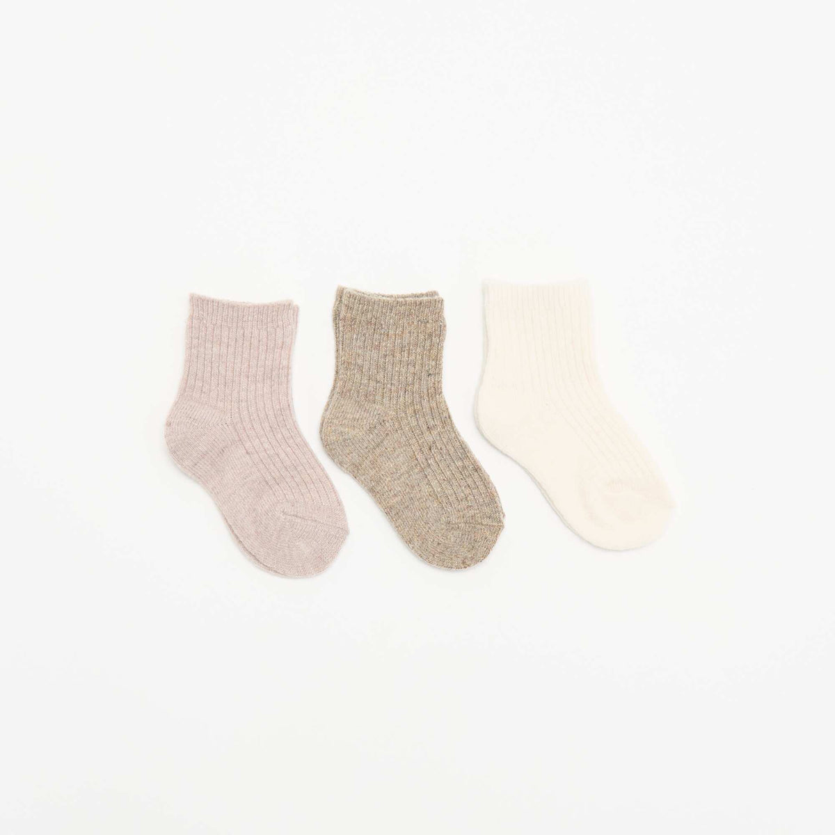 Set of 3 Pairs of Ribbed Knit Socks PINK