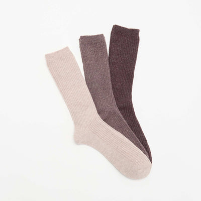 3-Pack of Warm Socks PURPLE