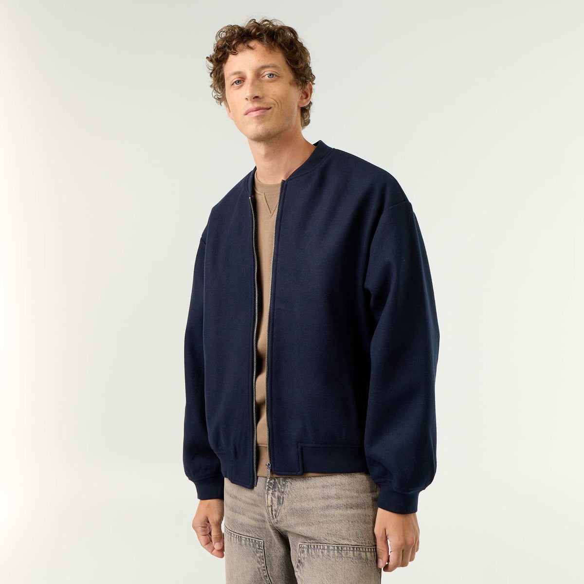 Faux Wool Jacket BLUE