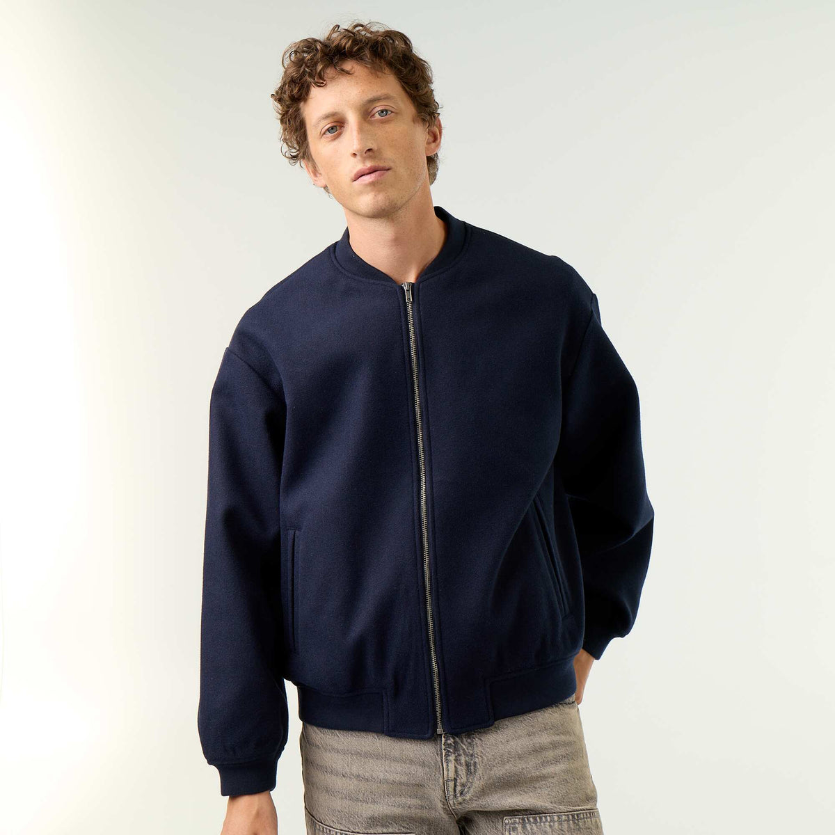 Faux Wool Jacket BLUE