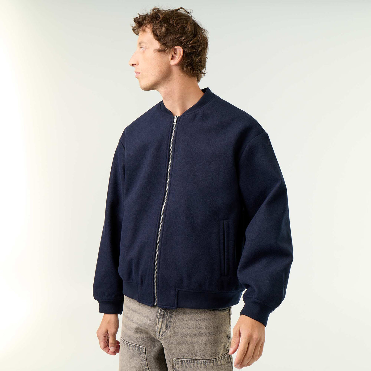 Faux Wool Jacket BLUE