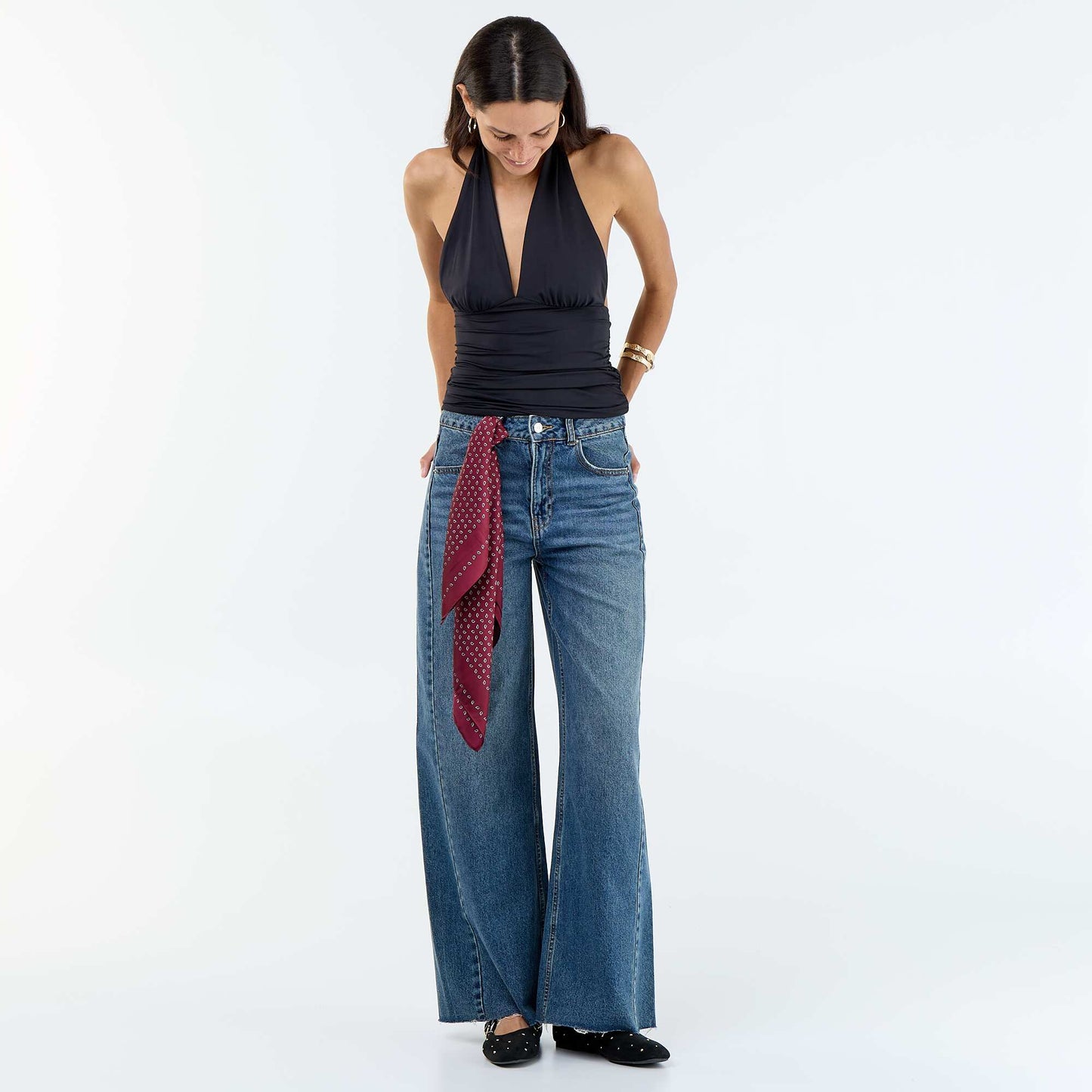 Stretch Halterneck Top BLACK