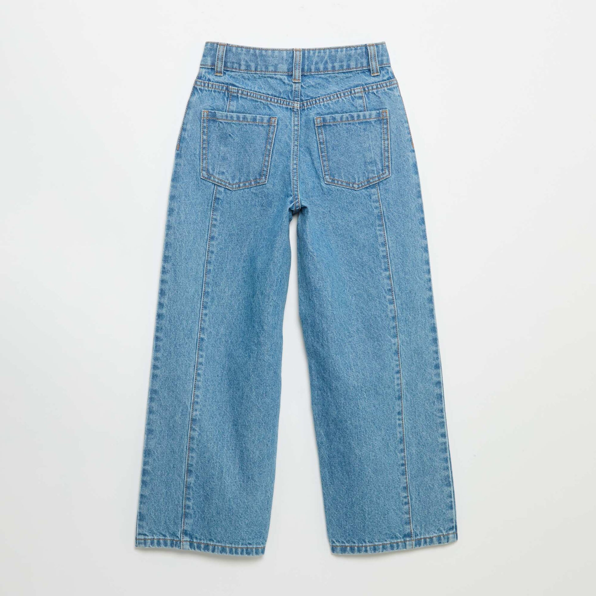 Wide Leg Trousers with Decorative Studs BLUE
