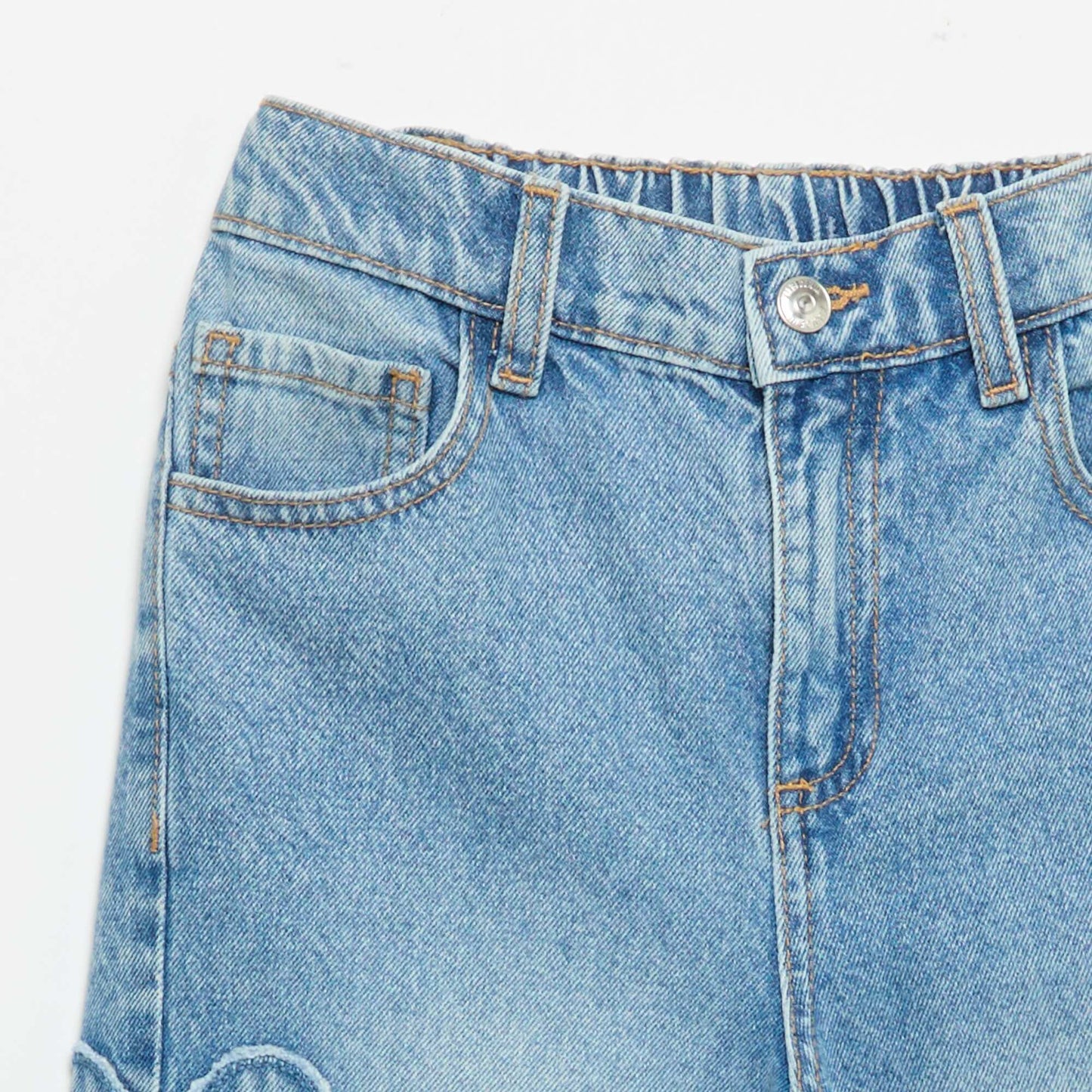 Embroidered Wide-Leg Trousers BLUE