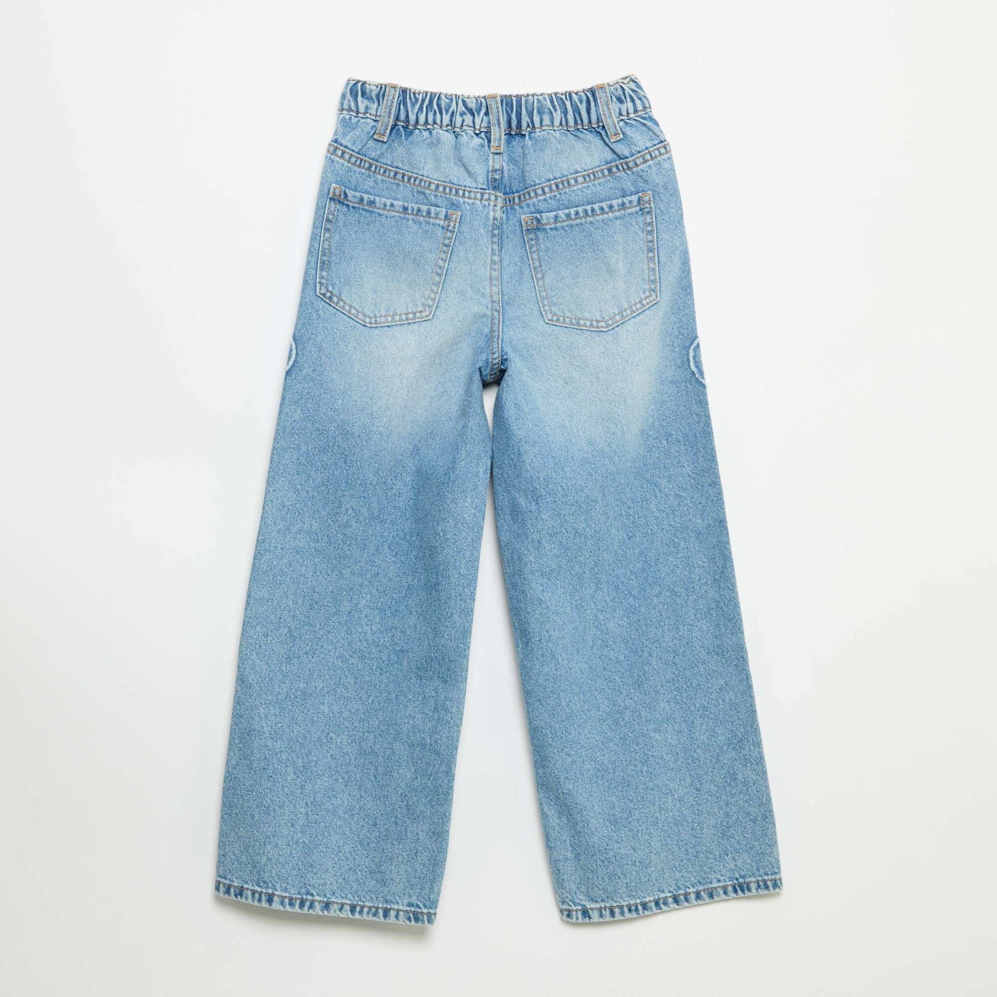 Embroidered Wide-Leg Trousers BLUE